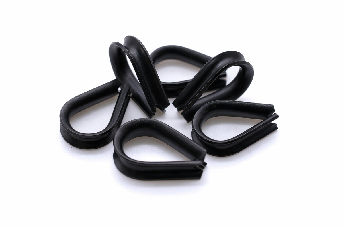 Matte black stainless steel thimble for wire / rope 316 A4 marine grade