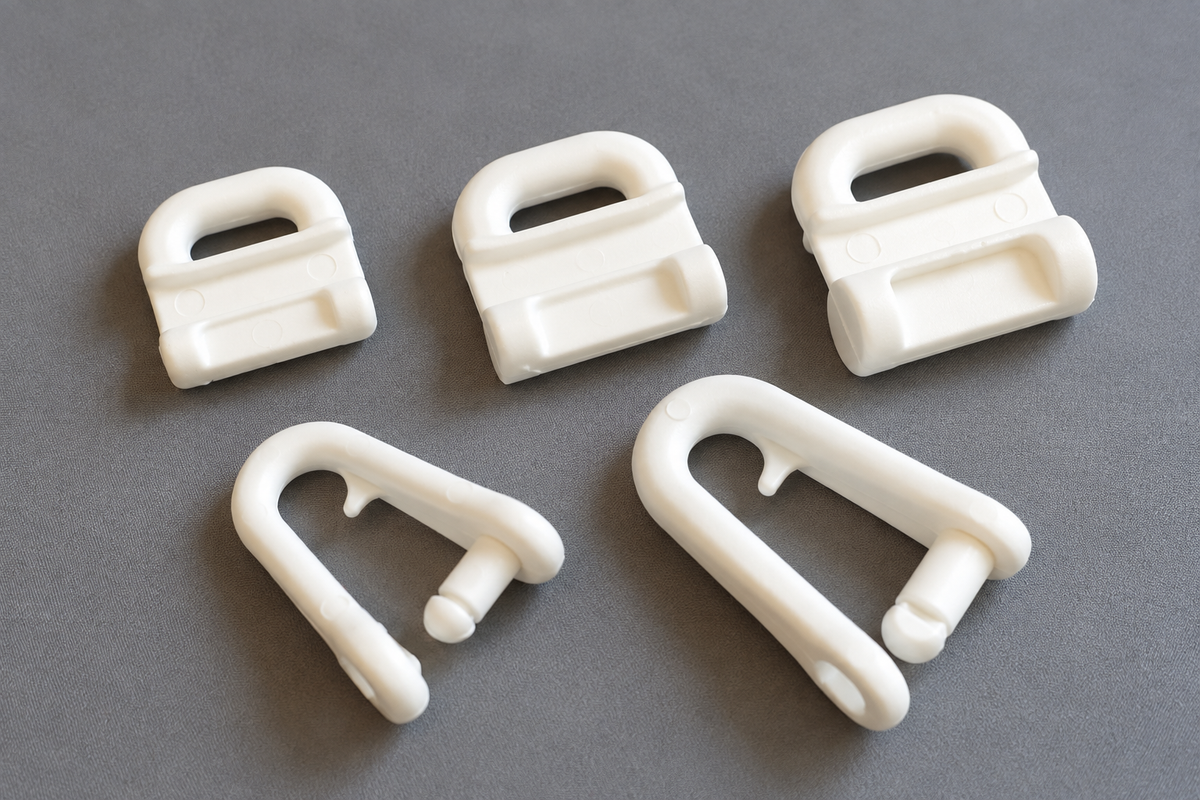 White Nylon Sail Slides – Low Friction Sail Track Slugs
