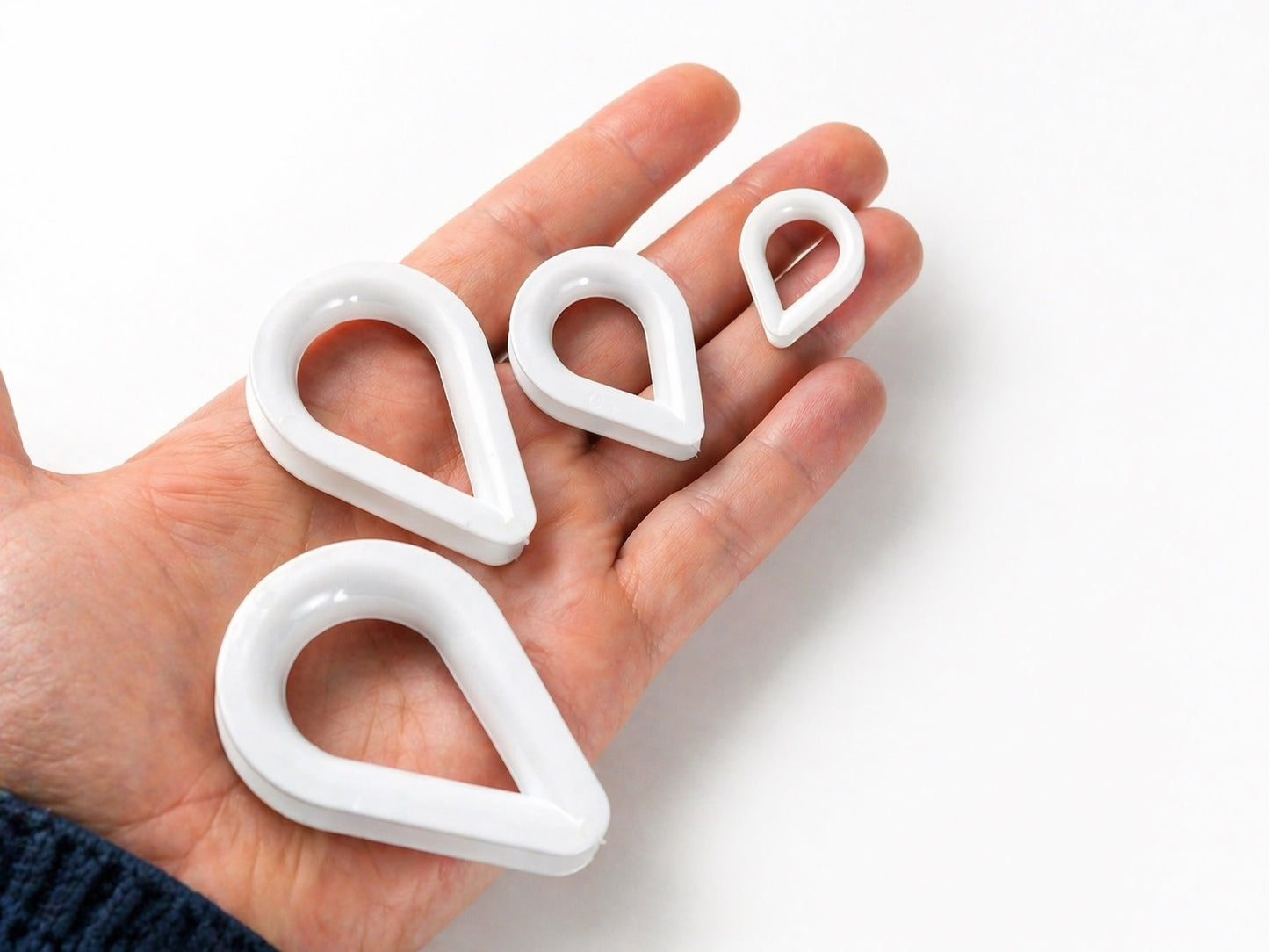 Heavy duty white plastic nylon thimble rope splicing end loop 4mm 6mm 8mm 10mm