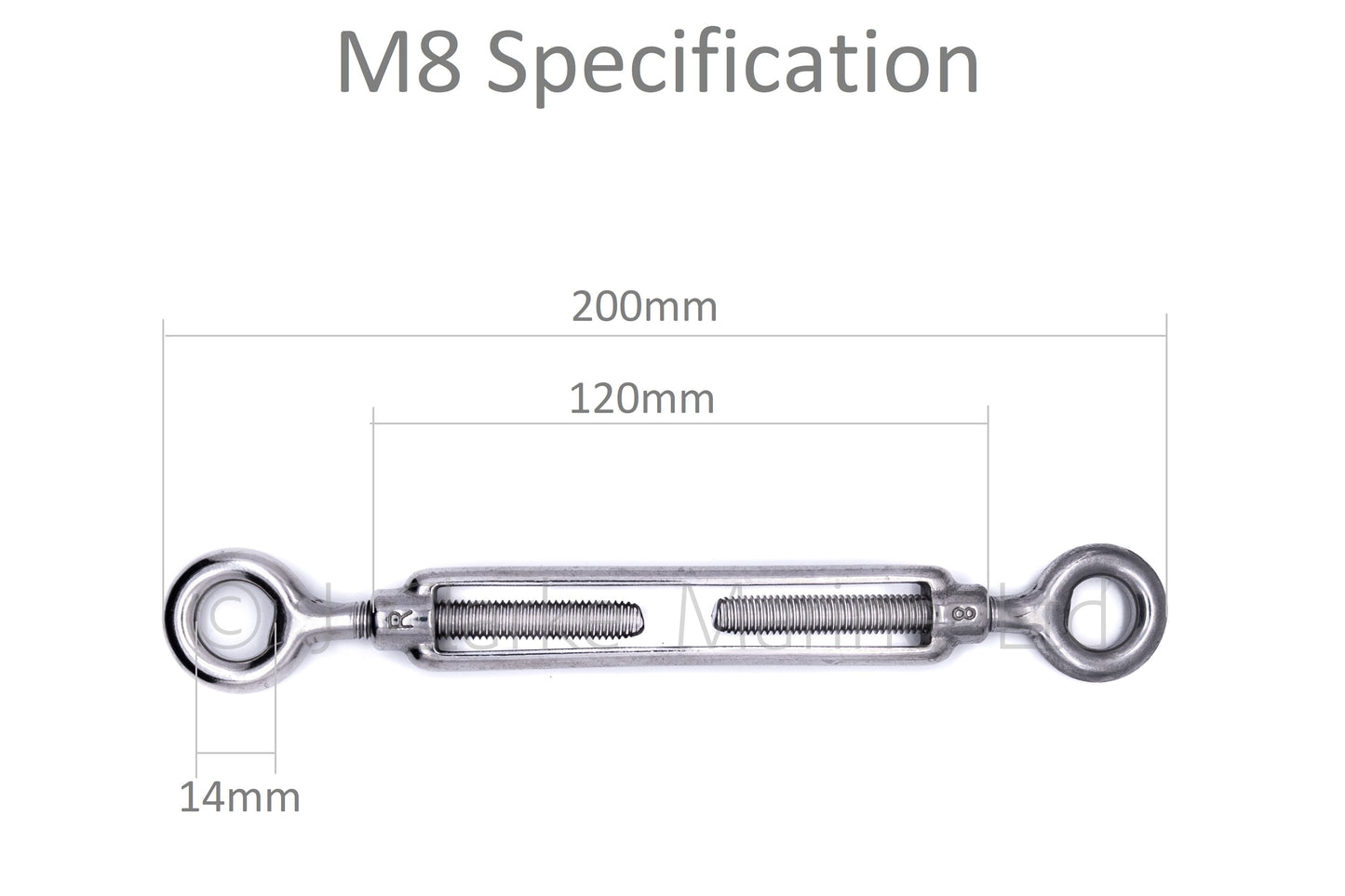 Stainless steel turnbuckle rigging screw eye to eye 316 A4 marine grade