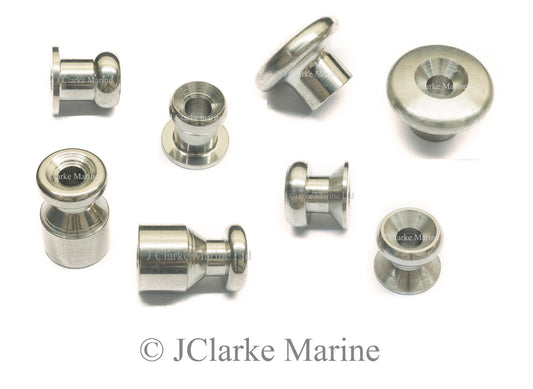 Stainless steel lacing buttons and mushrooms