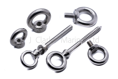 lifting eye bolts stainless steel 316 a4 marine grade woodscrew nut 40mm 60mm 80mm 100mm m5 m6 m8 m10 m12