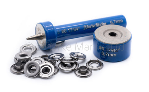 stainless steel eyelets grommets heavy duty tools tooling rolled rim marine grade