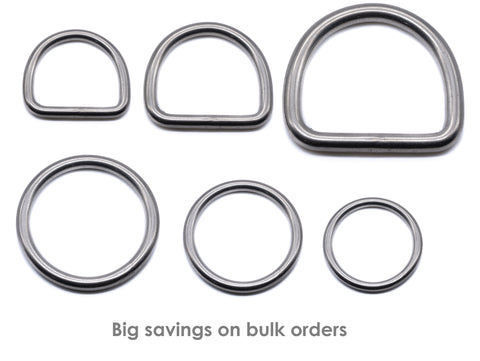 stainless steel o round and dee ring 316 a4 marine grade dog collar lead bridle stirup harness webbing