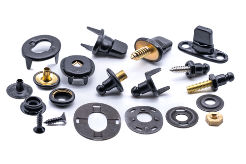 Military black canvas fasteners