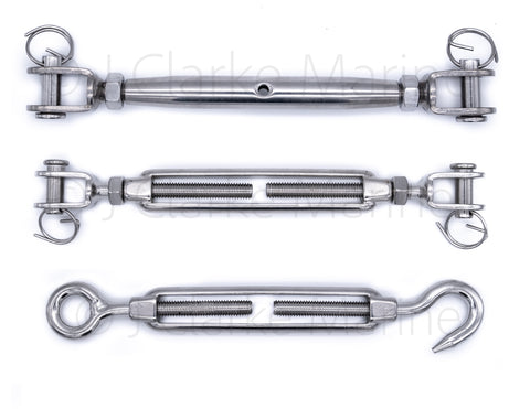 marine grade 316 a4 stainless steel turnbuckle rigging screws hook eye closed open body m5 m6 m8 5mm 6mm 8mm
