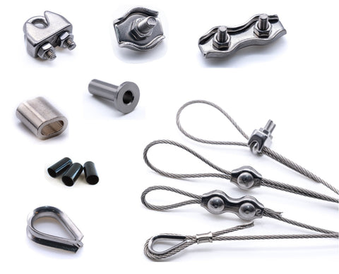 stainless steel wire rope thimble clamp grip u bolt simplex duplex balustrade rigging 316 a4