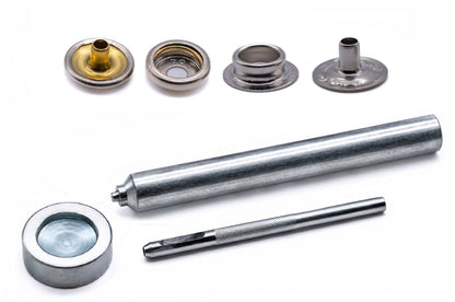 Durable DOT Snap Fastener Kit – Brass Nickel Plated Canvas to Canvas Fasteners with 3 Piece Installation Tool
