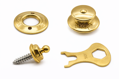LOXX® Fastener Set – Solid Brass Top Button & Stainless Steel Screw Stud
