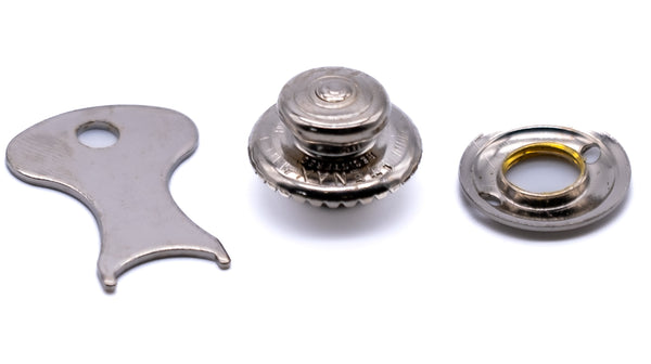 Tenax fastener button and nut c/w key Made in England