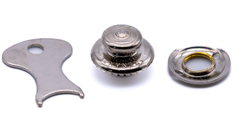 Tenax fastener button and nut c/w key Made in England