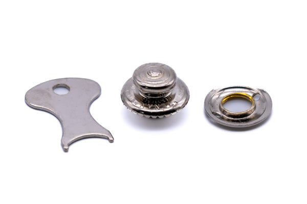 Tenax fastener button and nut c/w key Made in England