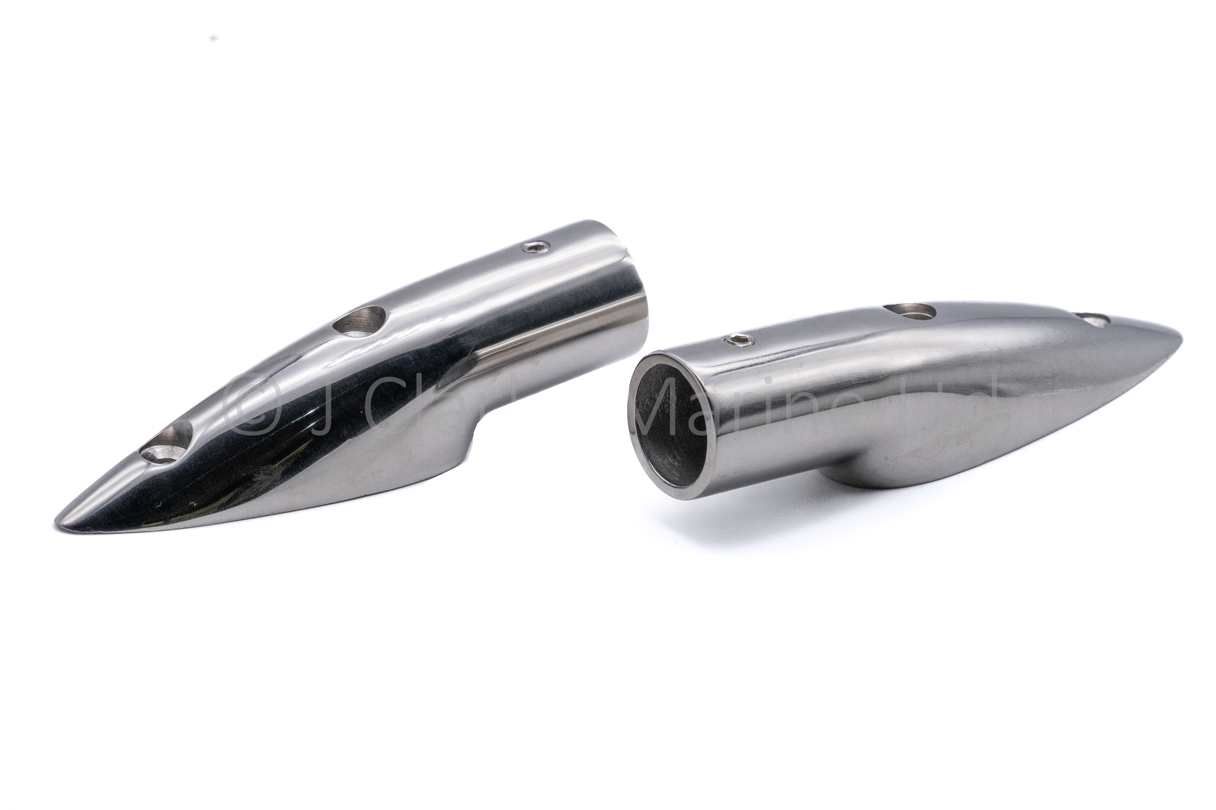 Bimini handrail rail end fitting stainless steel 316 A4 7/8