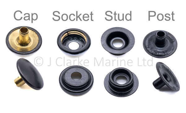 Durable DOT military black snap fastener STUD