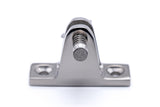 Heavy duty angled deck hinge with quick release drop nose pin