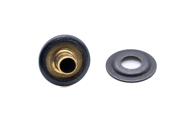 Military black Lift the dot fastener rivet stud and plate (Cloth to cloth)