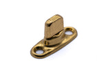 Solid brass gilt turnbutton fastener 2 hole base 6mm (standard height)