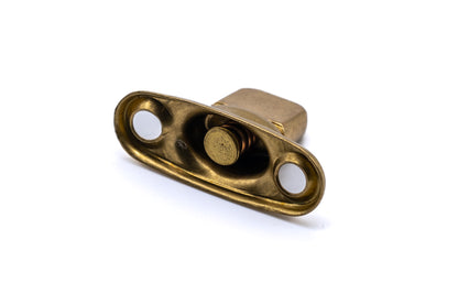 Solid brass gilt turnbutton fastener 2 hole base 6mm (standard height)