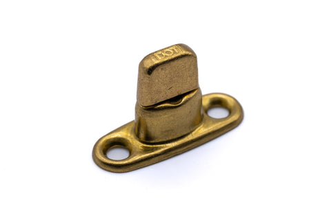 Solid brass gilt finish turnbutton fastener 2 hole base 8mm (Double height)