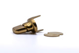 Solid brass gilt finish turnbutton fastener cloth to cloth clinch and washer