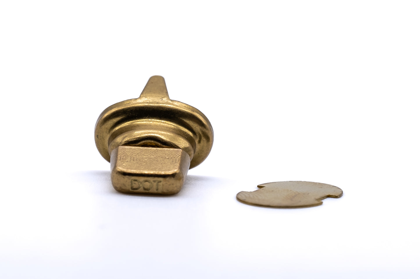 Solid brass gilt finish turnbutton fastener cloth to cloth clinch and washer