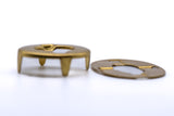 Solid brass gilt finish turnbutton fastener eyelet and washer