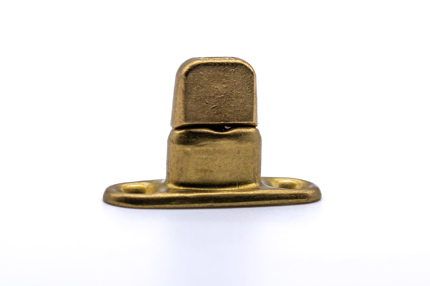 Solid brass gilt finish turnbutton fastener 2 hole base 8mm (Double height)