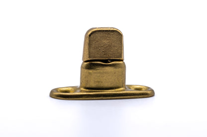 Solid brass gilt finish turnbutton fastener 2 hole base 8mm (Double height)