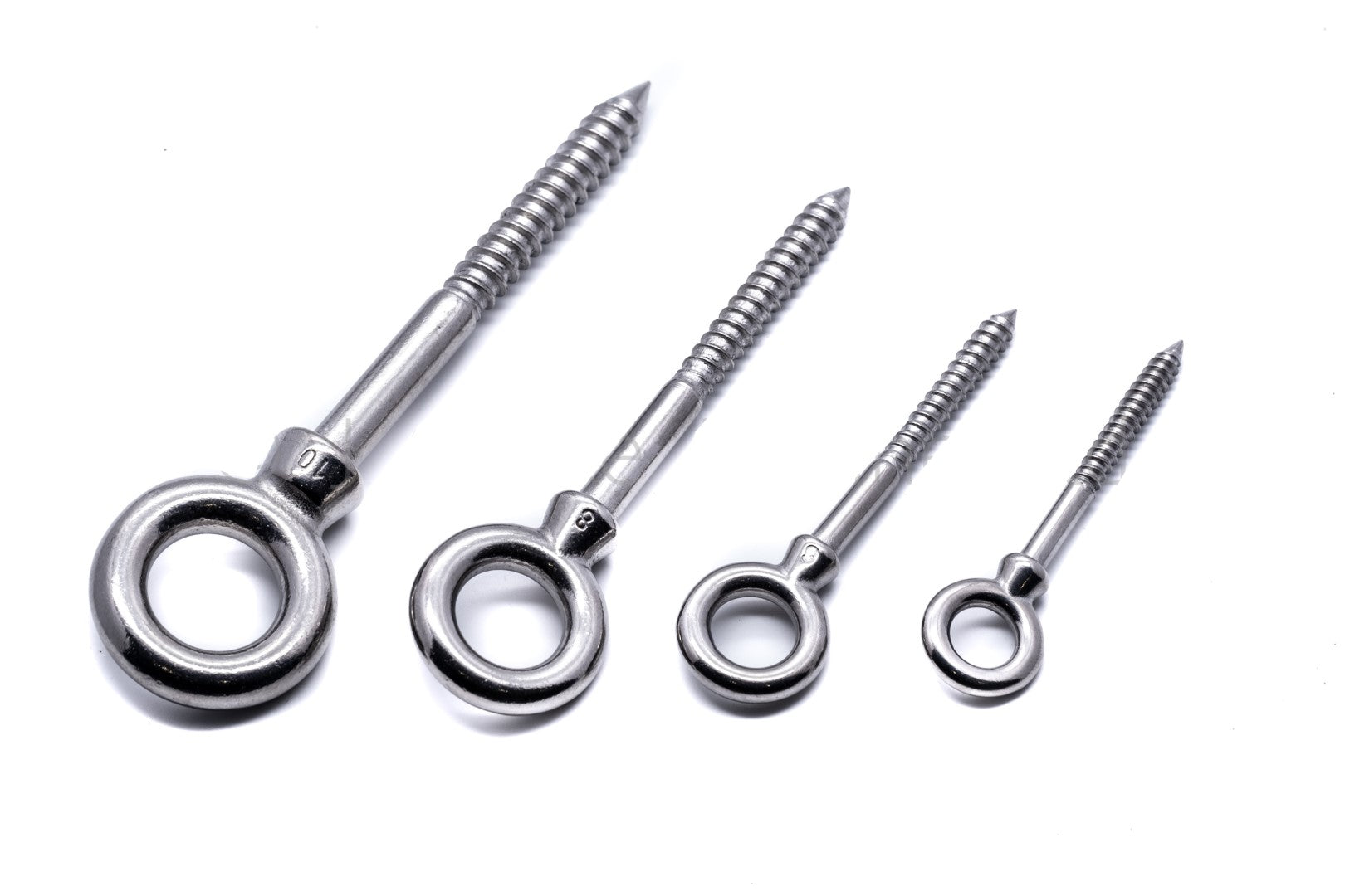 Woodscrew eye bolt - Marine grade stainless steel 316 A4 8mm 10mm 6mm 5mm 50mm 60mm 80mm 100mm