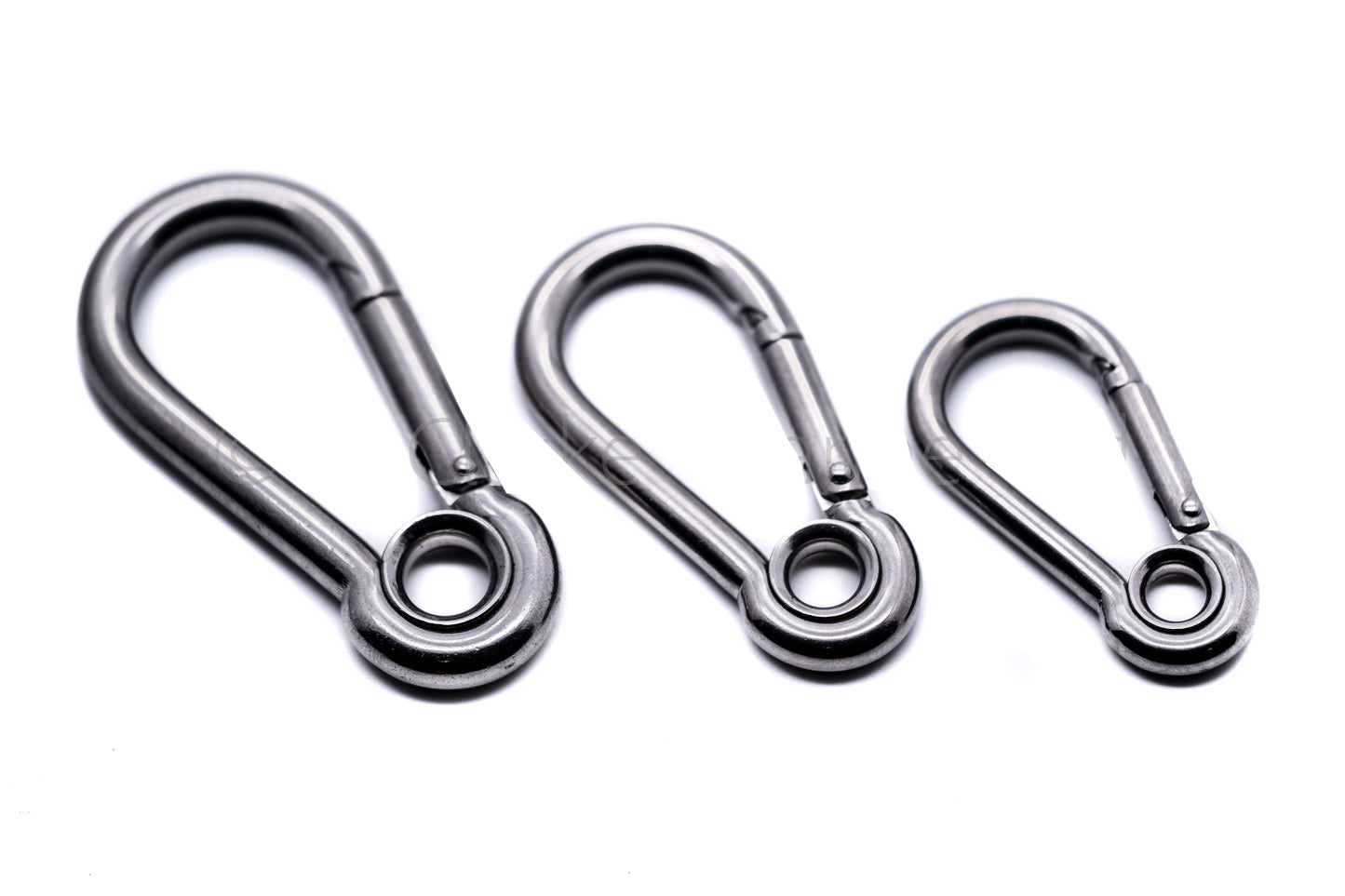Carbine carabiner snap hook with eyelet A4 316 stainless steel