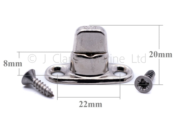 Solid brass gilt finish turnbutton fastener 2 hole base 8mm (Double height)