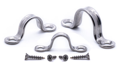 Stainless steel Sheet lacing eye strap / saddle clip 316 A4 marine grade SS