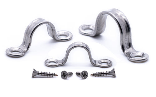 Stainless steel Sheet lacing eye strap / saddle clip 316 A4 marine grade SS