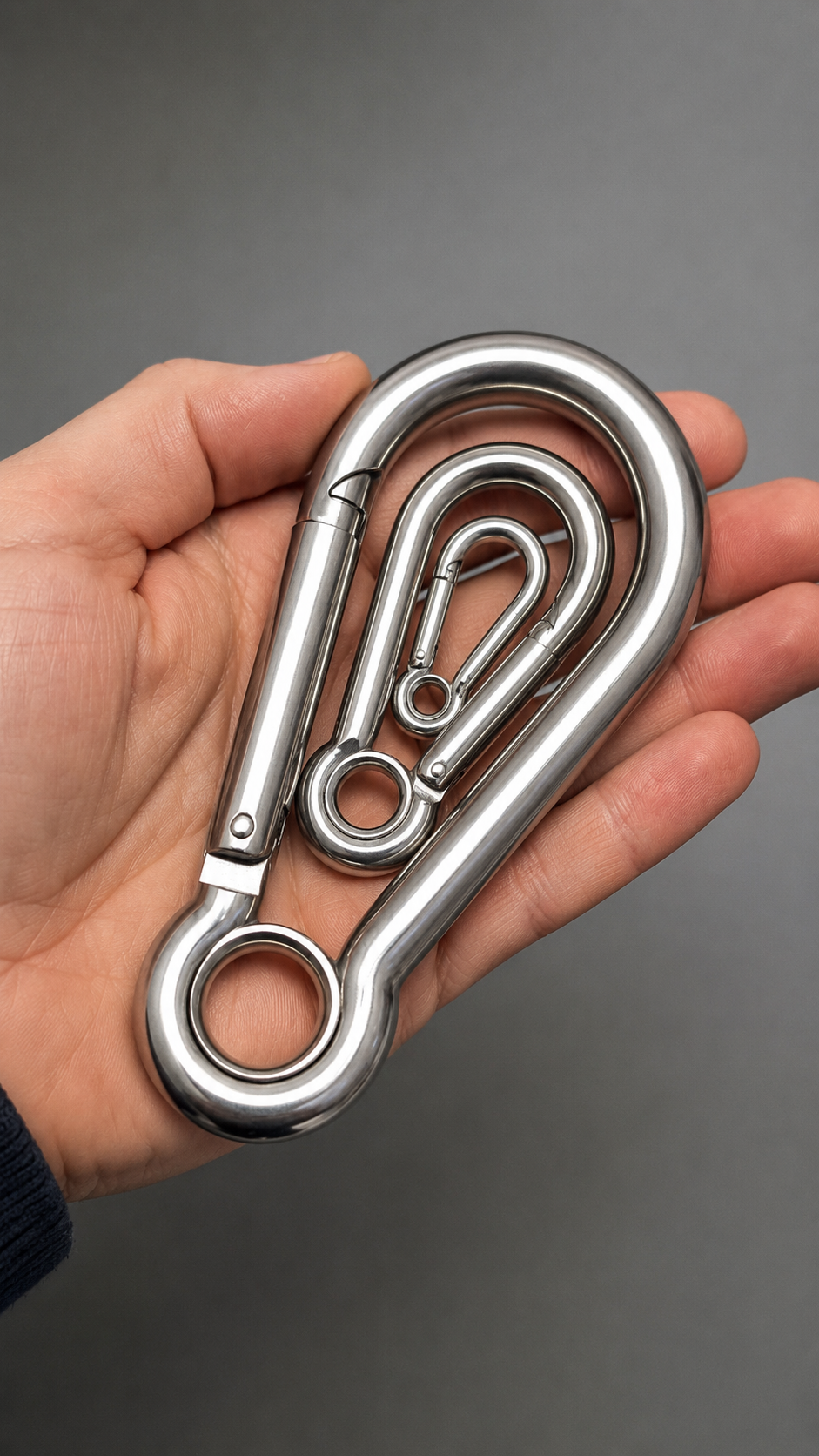 A4 316 Stainless Steel Carabiner Snap Hook with Eyelet