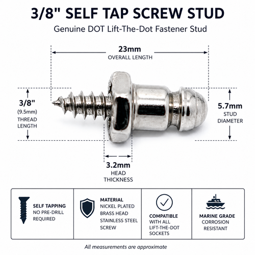 Lift the Dot Fastener – Genuine DOT® Self Tapping Screw Stud 3/8