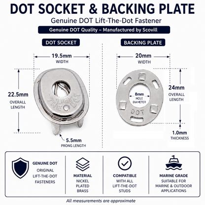 Lift the Dot Fastener Set – Socket, Washer & M5 × 15mm Threaded Stud