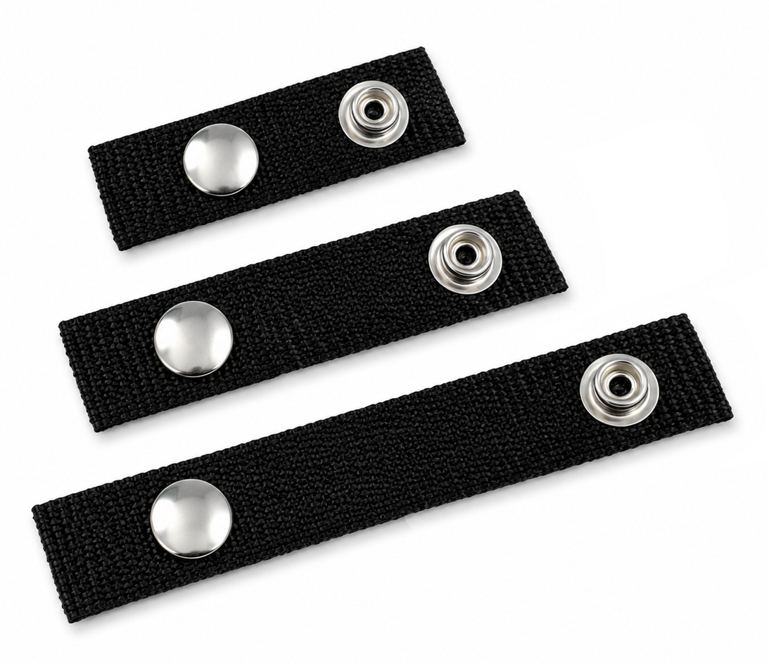 Boat Canopy Snap Extender Straps - Durable DOT 316 A4 Stainless Steel - Black UV Webbing