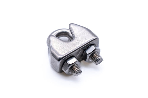 Stainless steel wire rope U bolt clamps / grips 316 A4 marine grade