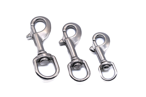 Dog lead trigger snap hook collar harness stainless steel non rust 316 A4 marine grade