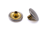 Durable DOT press snap fastener kit brass nickel plated canvas to deck 5/8" long screw with tools
