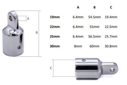 Bimini fittings kit CONCAVE hinge stainless steel boat cover canopy sprayhood fitting tubing