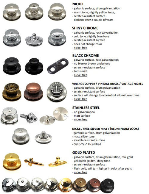 Loxx fastener upper part large cap Solid Brass