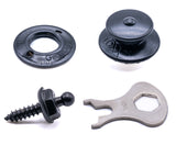 black loxx fastener button and screw