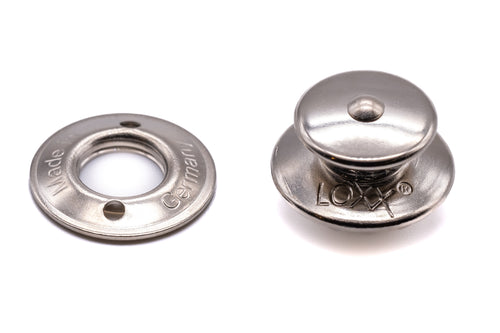LOXX® Fastener Set – Nickel Plated Top Button & Stainless Steel Screw Stud