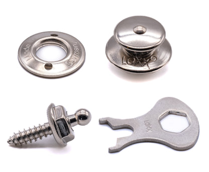 LOXX® Fastener Set – Nickel Plated Top Button & Stainless Steel Screw Stud