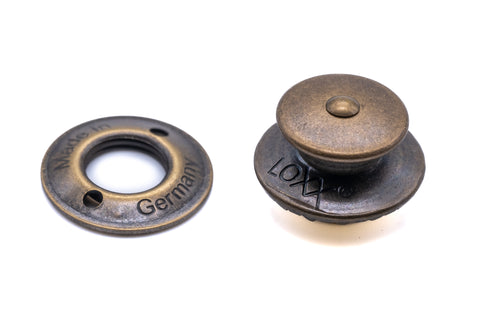 Loxx fastener upper part large cap brass vintage brass