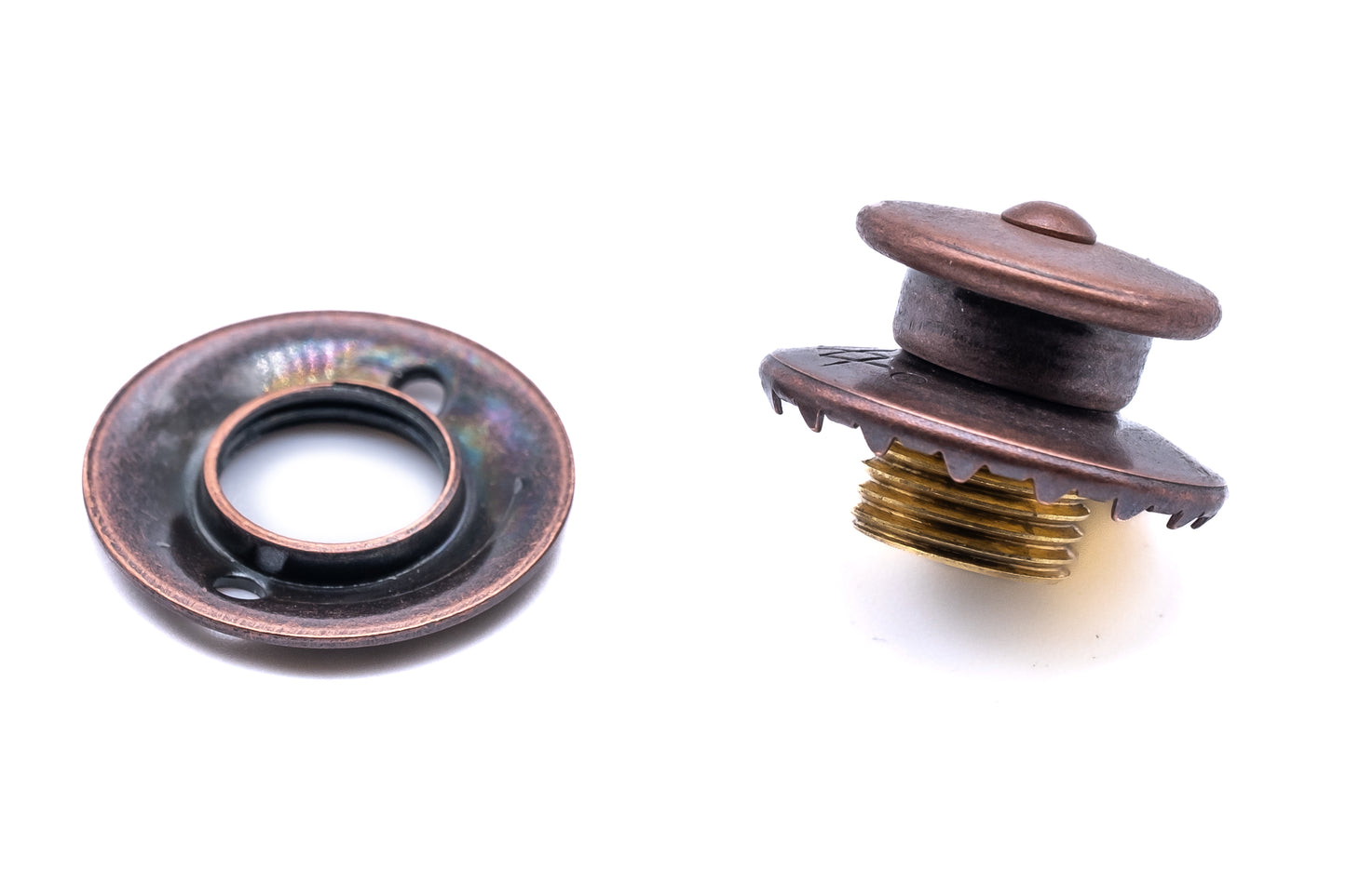 LOXX® Fastener Set – Vintage Copper Top Button & Stainless Steel Screw Stud
