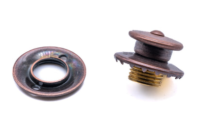 LOXX® Fastener Set – Vintage Copper Top Button & Stainless Steel Screw Stud