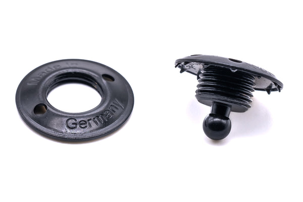 Loxx fastener lower part for fabric black chrome