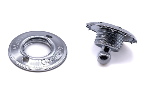 Loxx fastener lower part for fabric brass chrome plated